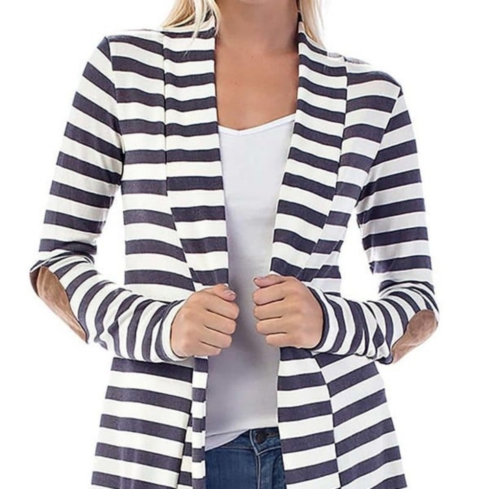 Lightweight cami/jacket with faux leather elbow patches